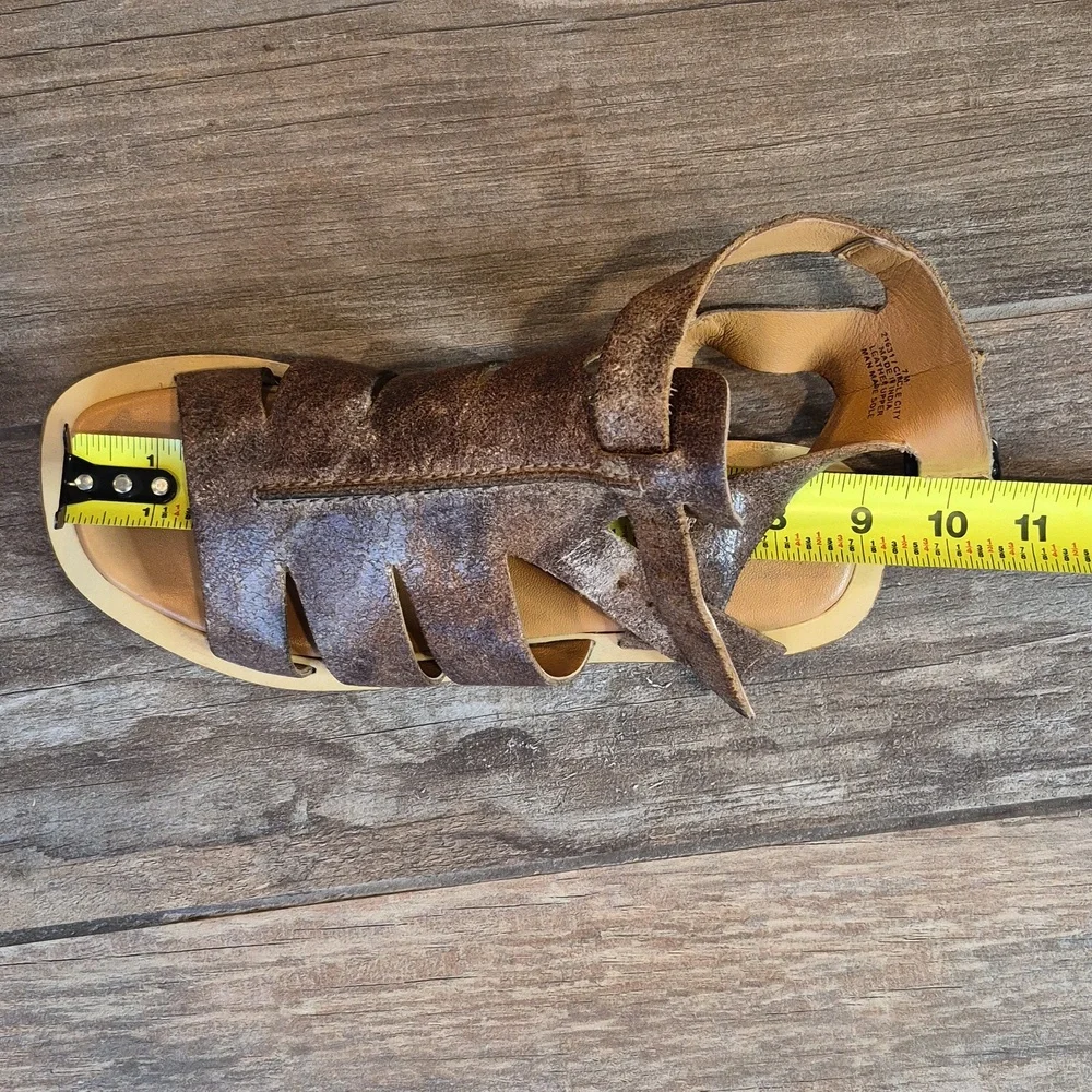 7/7.5 Diba True Genuine Leather Gladiator Sandals, Double Buckle Closure - Picture 12 of 13